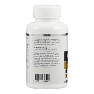 Sie sehen eine Packung Magnesium 300 mg Kapseln, Produktbild: 03 Magnesium 300 mg Kapseln, A-Nr.: 5638368 - 03