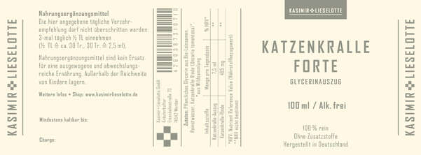 Kasimir und Lieselotte Katzenkralle Liquid alkoholfrei, A-Nr.: 5176844 - 03