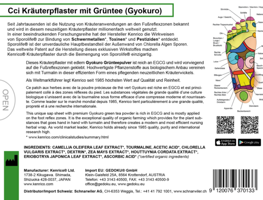 Sie sehen eine Packung Cci Kräuterpflaster mit Grüntee (Gyokuro), Produktbild: 03 Cci Kräuterpflaster mit Grüntee (Gyokuro), A-Nr.: 4831442 - 03