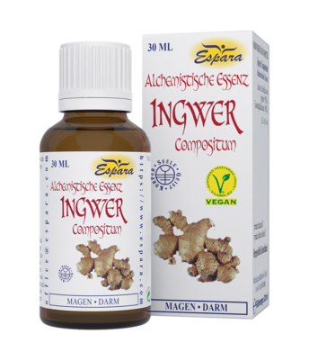 Sie sehen eine Packung Espara Ingwer Compositum Alchemistische Essenz, Produktbild: 01 Espara Ingwer Compositum Alchemistische Essenz, A-Nr.: 4040060 - 01