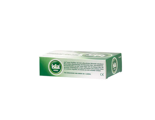 Sie sehen eine Packung isla moos Halspastillen 60 Stück, Produktbild: 02 isla moos Halspastillen 60 Stück, A-Nr.: 2694886 - 02