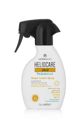 Sie sehen eine Packung Heliocare 360° Pediatrics Atopic Lotion Spray SPF 50, Produktbild: 01 Heliocare 360° Pediatrics Atopic Lotion Spray SPF 50, A-Nr.: 5427157 - 01