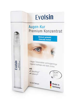 Sie sehen eine Packung Evolsin Augen-Kur Premium Konzentrat, Produktbild: 01 Evolsin Augen-Kur Premium Konzentrat, A-Nr.: 5396988 - 01