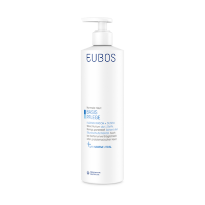 Eubos Wasch und Dusch flüssig blau 400ml mit Spender, A-Nr.: 1672374 - 01