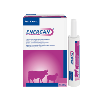 Sie sehen eine Packung Energan Pansenstarter für Kälber, Rinder, Schafe, Ziegen, Produktbild: 01 Energan Pansenstarter für Kälber, Rinder, Schafe, Ziegen, A-Nr.: 4345061 - 01