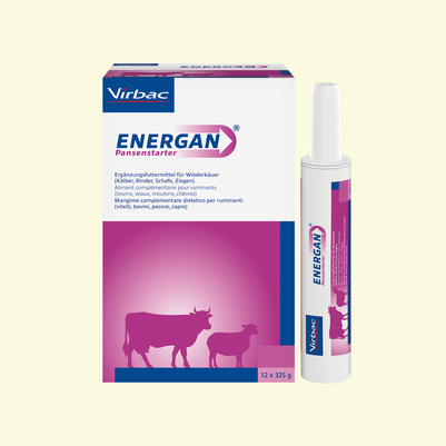 Sie sehen eine Packung Energan Pansenstarter für Kälber, Rinder, Schafe, Ziegen, Produktbild: 03 Energan Pansenstarter für Kälber, Rinder, Schafe, Ziegen, A-Nr.: 4345061 - 03