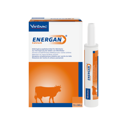 Sie sehen eine Packung Energan Calcium für Milchkühe, Produktbild: 01 Energan Calcium für Milchkühe, A-Nr.: 3003364 - 01