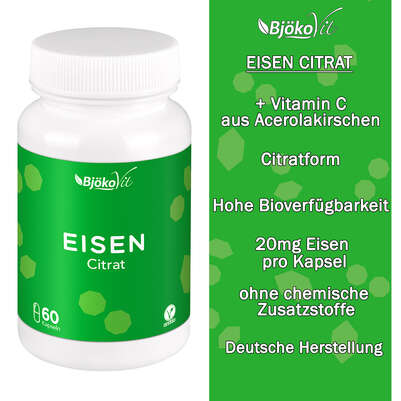 BjökoVit Eisen citrat Kapseln vegan, A-Nr.: 5174578 - 07