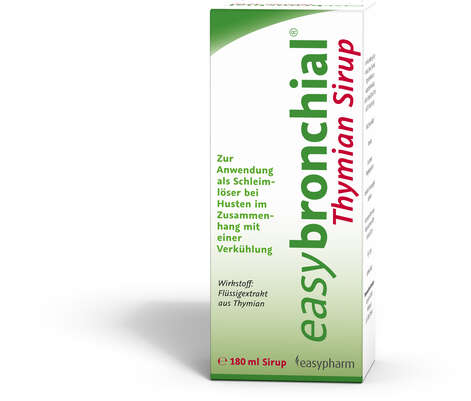 Sie sehen eine Packung easybronchial Thymian Sirup, Produktbild: 01 easybronchial Thymian Sirup, A-Nr.: 4213023 - 01