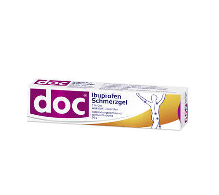 Sie sehen eine Packung doc® Ibuprofen Schmerzgel 50 g, Produktbild: 01 doc® Ibuprofen Schmerzgel 50 g, A-Nr.: 4586416 - 01