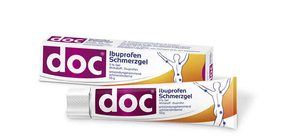 Sie sehen eine Packung doc® Ibuprofen Schmerzgel 50 g, Produktbild: 02 doc® Ibuprofen Schmerzgel 50 g, A-Nr.: 4586416 - 02