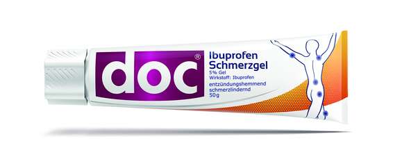 Sie sehen eine Packung doc® Ibuprofen Schmerzgel 50 g, Produktbild: 03 doc® Ibuprofen Schmerzgel 50 g, A-Nr.: 4586416 - 03