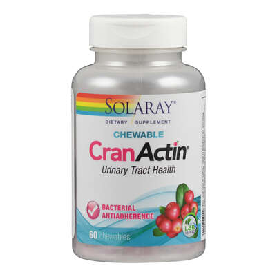 Sie sehen eine Packung Supplementa CranActin Chewables Kautabletten, Produktbild: 01 Supplementa CranActin Chewables Kautabletten, A-Nr.: 5573611 - 01