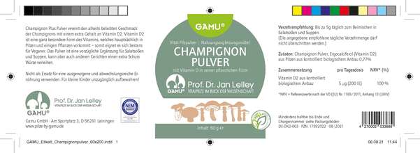 Sie sehen eine Packung Gamu Champignion Pulver, Produktbild: 01 Gamu Champignion Pulver, A-Nr.: 5600360 - 01