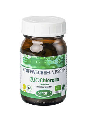 Sie sehen eine Packung Sanatur Chlorella Tabletten BIO, Produktbild: 01 Sanatur Chlorella Tabletten BIO, A-Nr.: 4258764 - 01