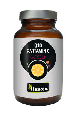 Sie sehen eine Packung Hanoju Coenzyme Q10 250mg + Vitamin C 250mg Kapseln, Produktbild: 01 Hanoju Coenzyme Q10 250mg + Vitamin C 250mg Kapseln, A-Nr.: 4256400 - 01