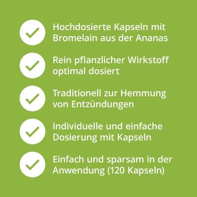 Bromelain Kapseln 500 mg hochdosiert magensaftresistent, A-Nr.: 5629406 - 02