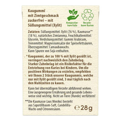 Birkengold Kaugummi Zimt nat. Kaumasse, A-Nr.: 5160352 - 01