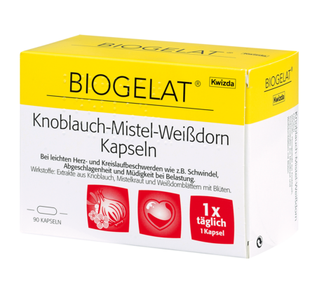 Biogelat Knoblauch-Mistel-Weißdorn Kapseln, A-Nr.: 3920669 - 01