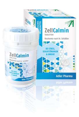 Sie sehen eine Packung Adler Zell CalminTbl. Biochemie nach Dr. Schüßler, Produktbild: 01 Adler Zell CalminTbl. Biochemie nach Dr. Schüßler, A-Nr.: 4104334 - 01