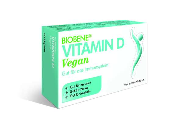 Sie sehen eine Packung BIOBENE Vitamin D Vegan, Produktbild: 01 BIOBENE Vitamin D Vegan, A-Nr.: 4036012 - 01