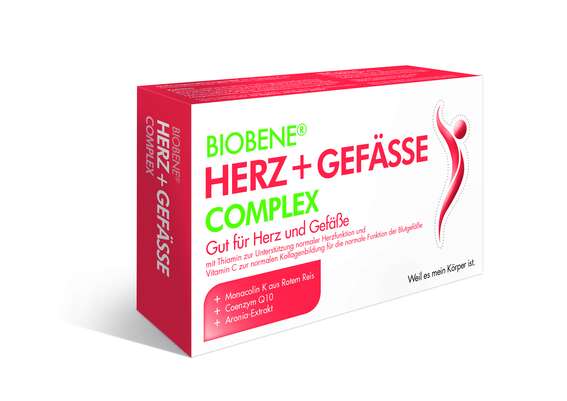 Sie sehen eine Packung BIOBENE Herz & Gefässe Complex, Produktbild: 01 BIOBENE Herz & Gefässe Complex, A-Nr.: 5264034 - 01