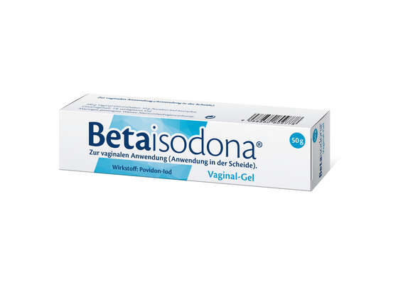 Sie sehen eine Packung Betaisodona® Vaginal-Gel 50 g, Produktbild: 01 Betaisodona® Vaginal-Gel 50 g, A-Nr.: 0809776 - 01