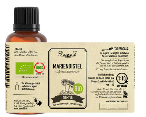 Auwald® - Mariendistel - BIO Tropfen (Auszug, Extrakt, Essenz), A-Nr.: 5709677 - 04