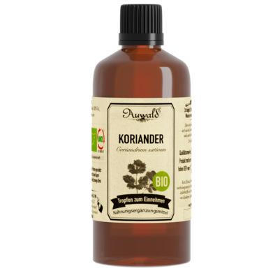 Sie sehen eine Packung Auwald® - Koriander - BIO Tropfen (Auszug, Extrakt, Essenz), Produktbild: 01 Auwald® - Koriander - BIO Tropfen (Auszug, Extrakt, Essenz), A-Nr.: 5680063 - 01