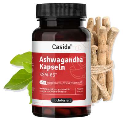 Ashwagandha Kapseln KSM-66® plus Magnesium, Zink und Vitamin B6, A-Nr.: 5820713 - 01