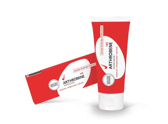 Sie sehen eine Packung ARTHROBENE Muskelsalbe Rot, Produktbild: 01 ARTHROBENE Muskelsalbe Rot, A-Nr.: 4118537 - 01