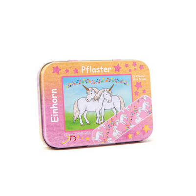 Sie sehen eine Packung Kinderpflaster Einhorn 20 Stück, Produktbild: 01 Kinderpflaster Einhorn 20 Stück, A-Nr.: 4737795 - 01
