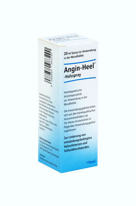 Sie sehen eine Packung Angin-Heel® Halsspray, Produktbild: 01 Angin-Heel® Halsspray, A-Nr.: 4983293 - 01