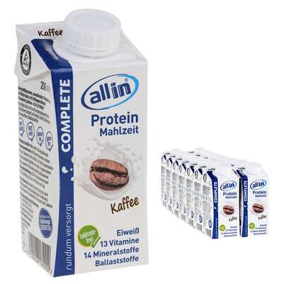 Sie sehen eine Packung all in® COMPLETE Kaffee (14 x 200 ml), Produktbild: 05 all in® COMPLETE Kaffee (14 x 200 ml), A-Nr.: 4907323 - 05