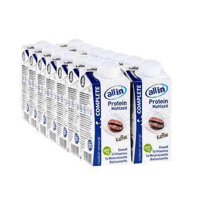Sie sehen eine Packung all in® COMPLETE Kaffee (14 x 200 ml), Produktbild: 06 all in® COMPLETE Kaffee (14 x 200 ml), A-Nr.: 4907323 - 06