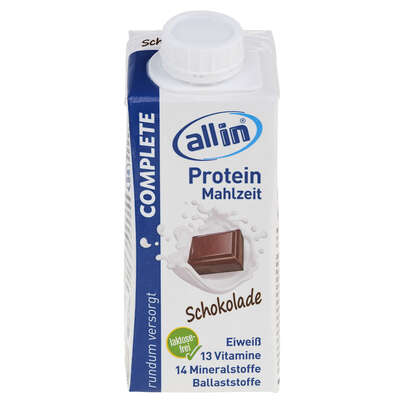 Sie sehen eine Packung all in® COMPLETE Schokolade (14 x 200 ml), Produktbild: 01 all in® COMPLETE Schokolade (14 x 200 ml), A-Nr.: 4907346 - 01