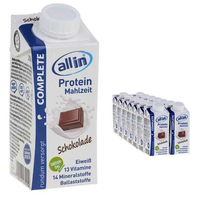 Sie sehen eine Packung all in® COMPLETE Schokolade (14 x 200 ml), Produktbild: 06 all in® COMPLETE Schokolade (14 x 200 ml), A-Nr.: 4907346 - 06