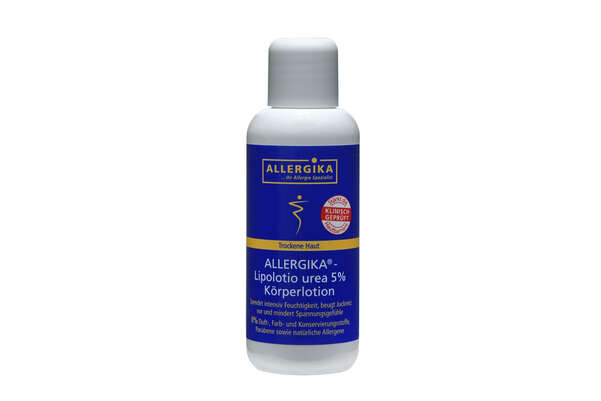 Sie sehen eine Packung ALLERGIKA®-Lipolotio Urea 5%, Produktbild: 02 ALLERGIKA®-Lipolotio Urea 5%, A-Nr.: 3258331 - 02
