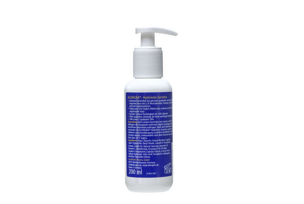 Sie sehen eine Packung Allergika Hydrolotio sensitiv akut 500ml, Produktbild: 03 Allergika Hydrolotio sensitiv akut 500ml, A-Nr.: 4329754 - 03