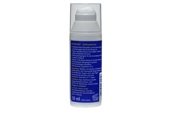 Sie sehen eine Packung Allergika Softhandcreme 500ml, Produktbild: 01 Allergika Softhandcreme 500ml, A-Nr.: 4098467 - 01