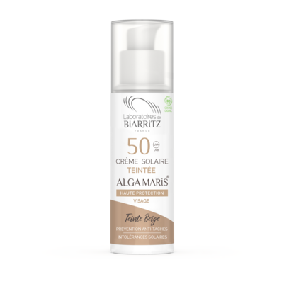 Alga Maris getönte Sonnencreme bio für Gesicht LSF 50 beige LdB, A-Nr.: 4610066 - 01