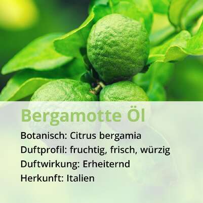 Sie sehen eine Packung Bergamotte Öl, Produktbild: 02 Bergamotte Öl, A-Nr.: 5296353 - 02