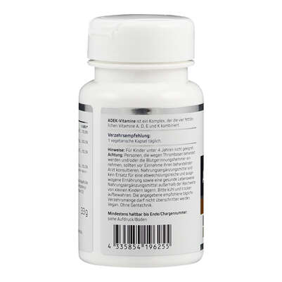 Sie sehen eine Packung Supplementa ADEK-Vitamine Kapseln, Produktbild: 03 Supplementa ADEK-Vitamine Kapseln, A-Nr.: 5597563 - 03