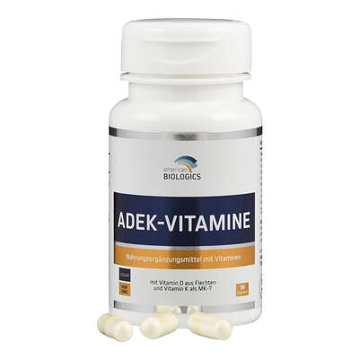 Sie sehen eine Packung Supplementa ADEK-Vitamine Kapseln, Produktbild: 04 Supplementa ADEK-Vitamine Kapseln, A-Nr.: 5597563 - 04