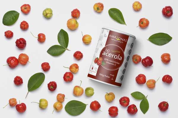 BIO Acerola Vitamin C Fruchtpulver, 100% pur, gefriergetrocknet mit 30% natürlichem Vitamin C, A-Nr.: 5659548 - 02