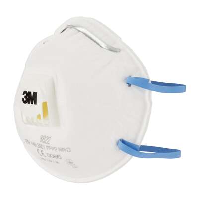 3M™ Maske für Hand- und Maschinenschleifen, FFP2, mit Ventil, 3 pro Packung, A-Nr.: 5646876 - 03