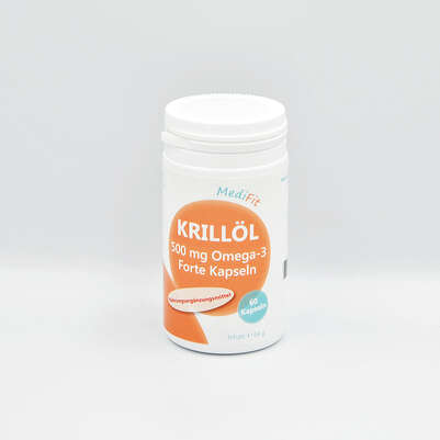 Sie sehen eine Packung Krillöl 500 mg Omega-3 Forte, Produktbild: 01 Krillöl 500 mg Omega-3 Forte, A-Nr.: 4755362 - 01