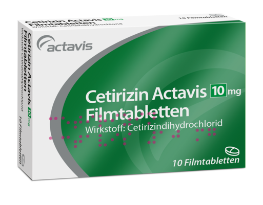 Cetirizin Actavis 10 mg Filmtabletten 10ST, A-Nr.: 3511913 - 01