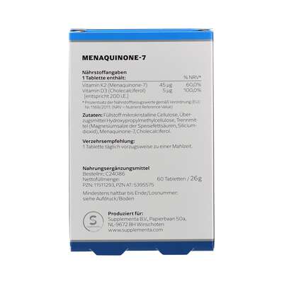 Menaquinone-7 Vitamin K2 45 mcg Klean Labs Tabletten, A-Nr.: 5395575 - 02