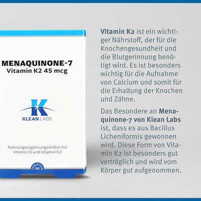Menaquinone-7 Vitamin K2 45 mcg Klean Labs Tabletten, A-Nr.: 5395575 - 05